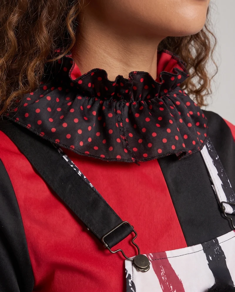Damen Clown-Kostüm mit verspieltem Rüschendetail und hochgeschlossenem Kragen Nord Taschen