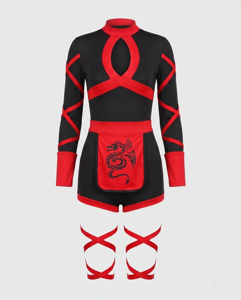 Damen Cosplay Kostüm mit topmodernem Design und strategischen Cut-Outs Nord Taschen