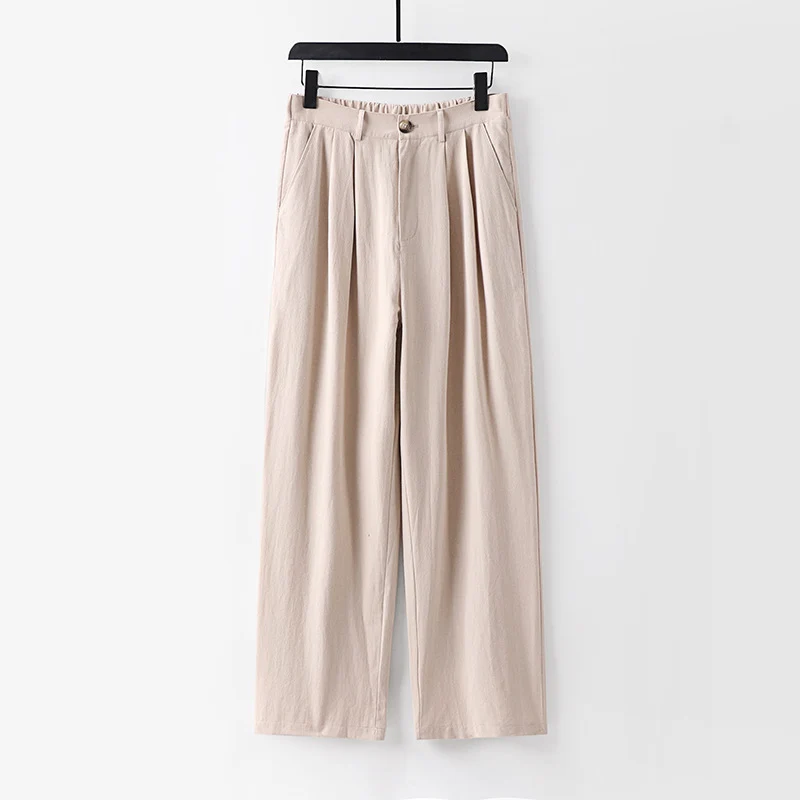 Damen weite Hose mit hoher Taille und Bundfalten Nord Taschen