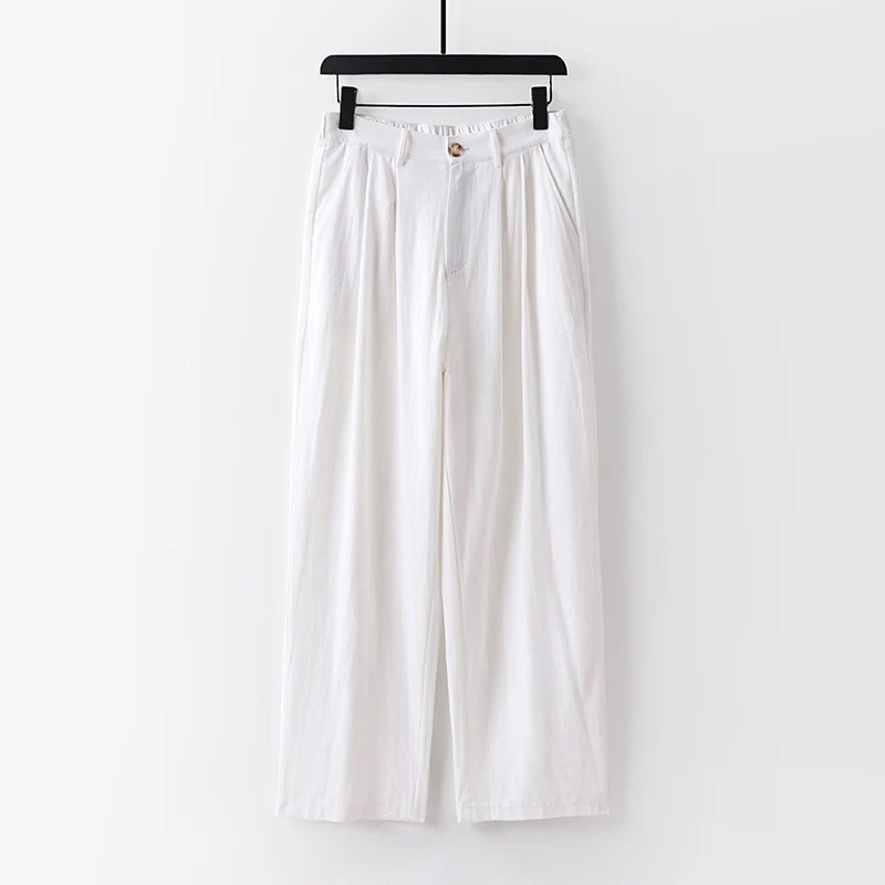 Damen weite Hose mit hoher Taille und Bundfalten Nord Taschen