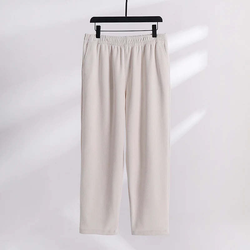 Damen Weite Cordhose mit elastischem Bund, Eingrifftaschen und geradem Bein Nord Taschen