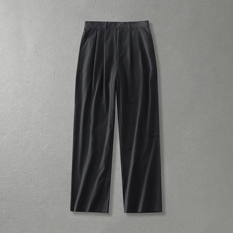 Damen Weite Bundfalten-Hose mit hoher Taille Nord Taschen