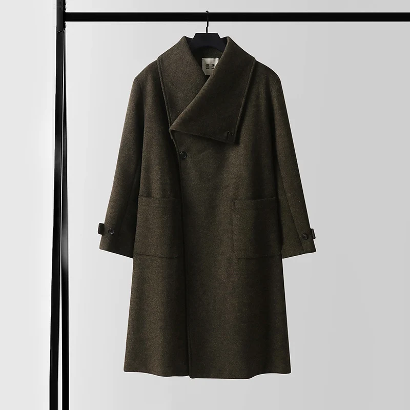 Damen Oversized Wollmix-Mantel mit weitem Schalkragen und aufgesetzten Taschen Nord Taschen