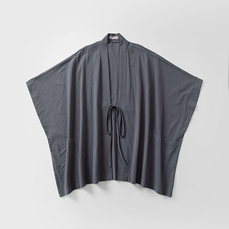 Damen Oversize Kimono-Cardigan mit Bindegürtel und Eingrifftaschen Nord Taschen