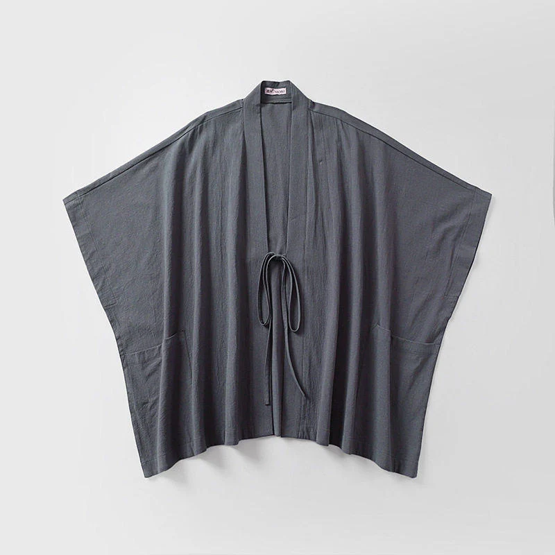 Damen Oversize Kimono-Cardigan mit Bindegürtel und Eingrifftaschen Nord Taschen