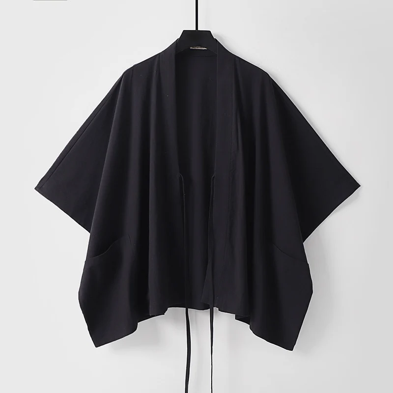 Damen Oversize Kimono-Cardigan mit Bindeband und aufgesetzten Taschen Nord Taschen