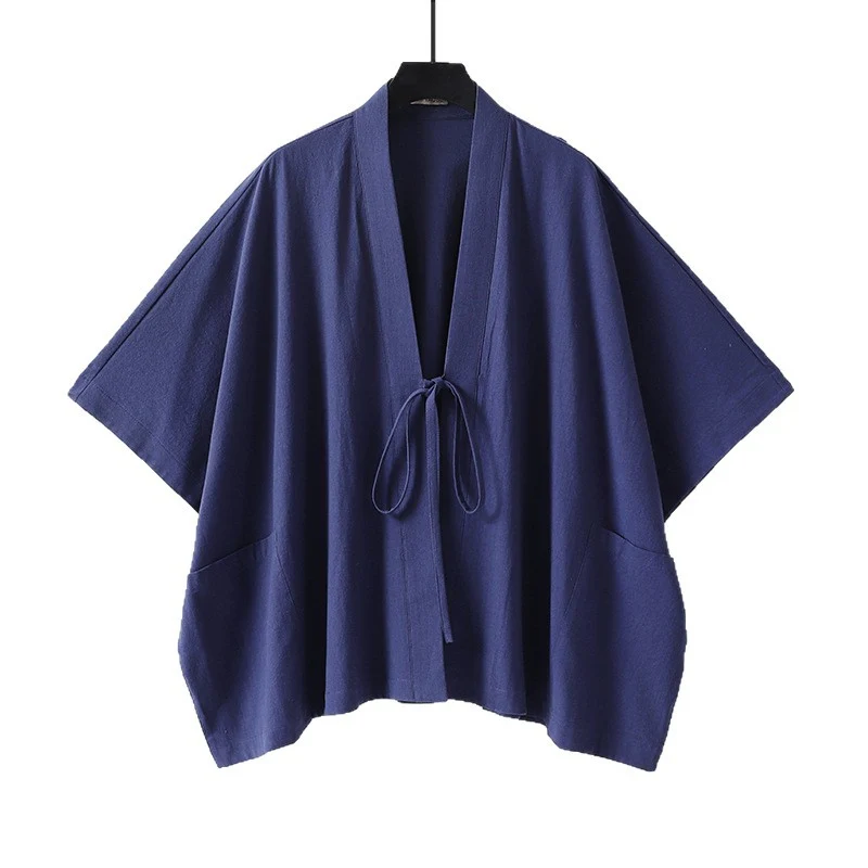 Damen Oversize Kimono-Cardigan mit Bindeband und aufgesetzten Taschen Nord Taschen