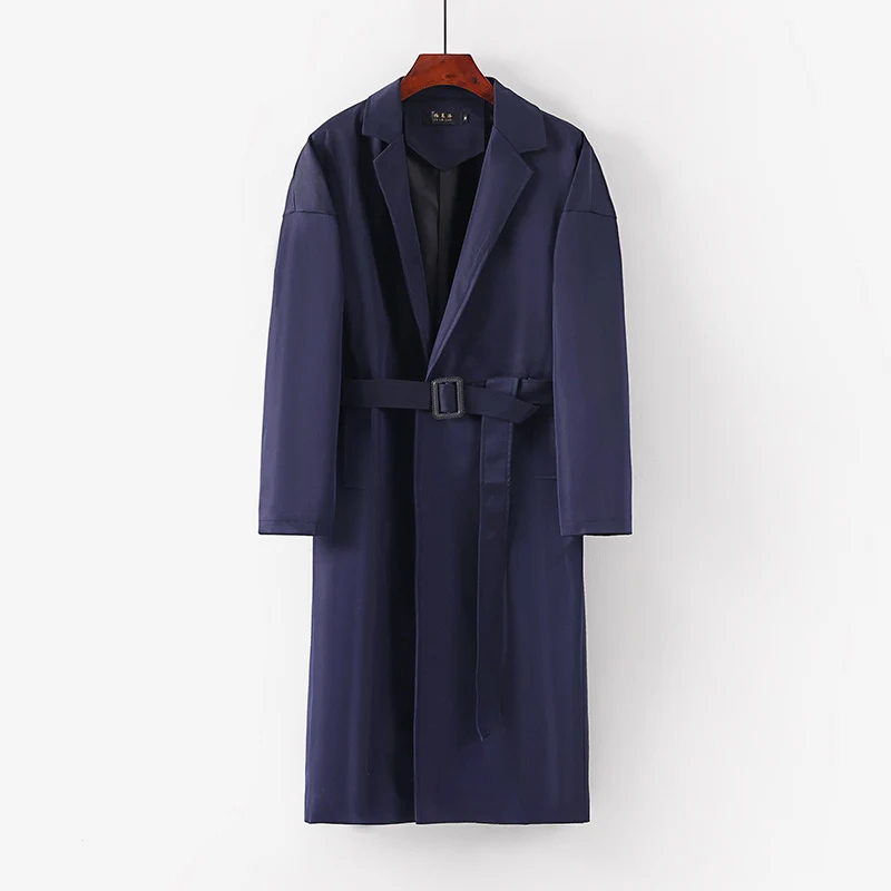 Damen Longline Trenchcoat mit Taillengürtel und fallendem Revers Nord Taschen