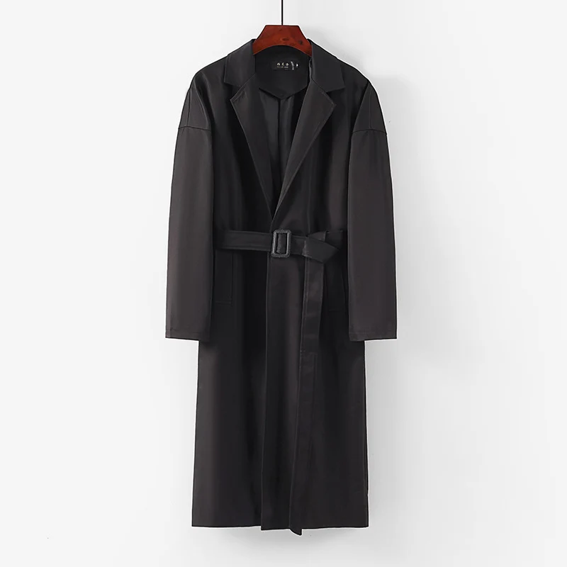 Damen Longline Trenchcoat mit Taillengürtel und fallendem Revers Nord Taschen