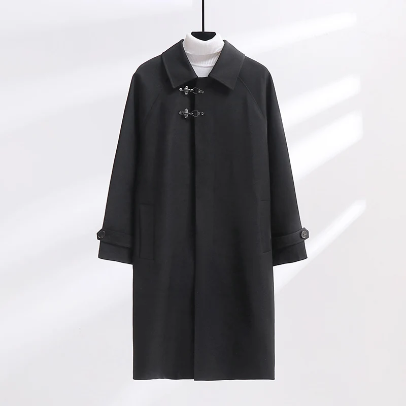 Damen Longline-Mantel mit Knebelverschluss und Raglanärmeln Nord Taschen