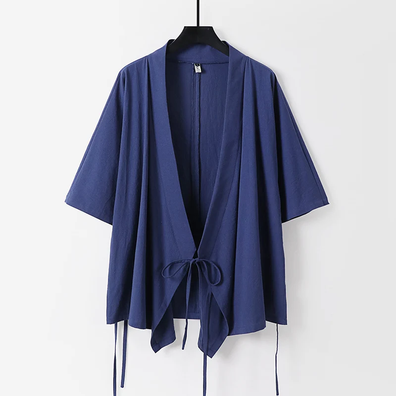 Damen locker fallende Kimono-Jacke mit Bindegürtel Nord Taschen