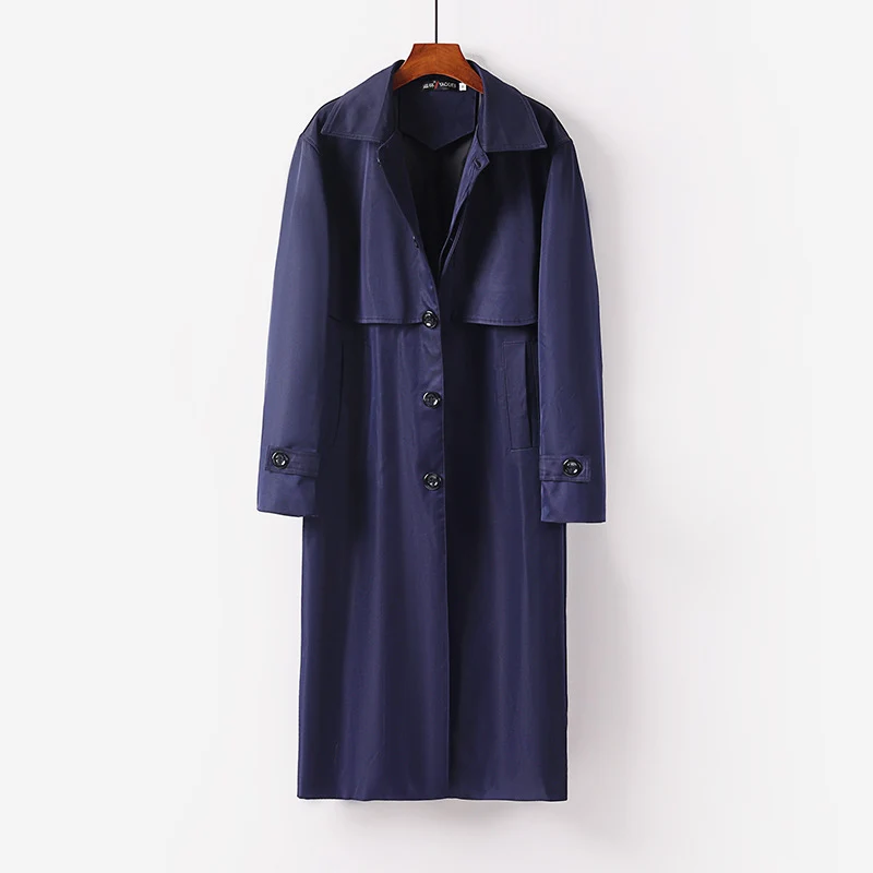 Damen leichter Trenchcoat mit verdeckter Knopfleiste und Schultercape Nord Taschen