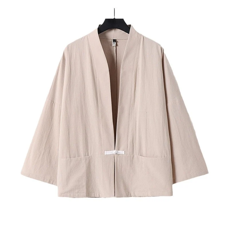 Damen Leichte Kimono-Jacke aus Baumwollmix mit lockerer Passform Nord Taschen