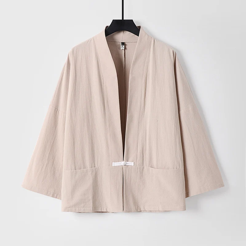 Damen Leichte Kimono-Jacke aus Baumwollmix mit lockerer Passform Nord Taschen