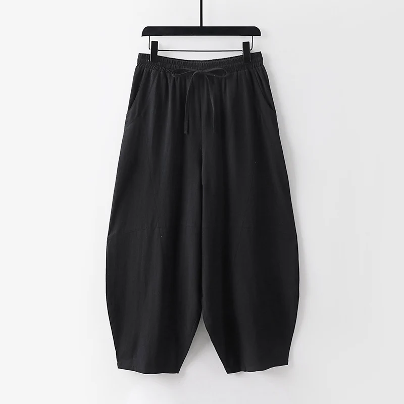 Damen Leichte Haremshose mit weitem Bein und elastischem Bund Nord Taschen