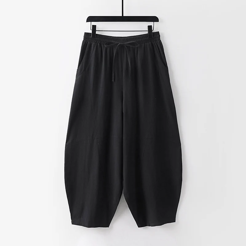 Damen Leichte Haremshose mit weitem Bein und elastischem Bund Nord Taschen
