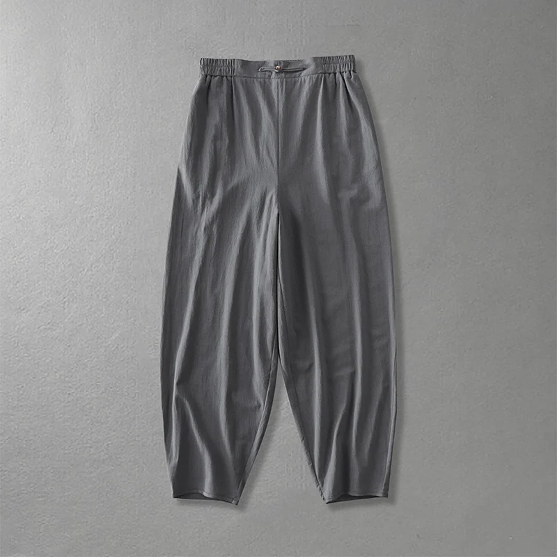 Damen Lässige, weite Haremshose mit elastischem Bund und tapered Knöchel Nord Taschen