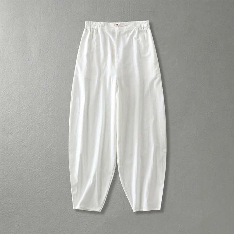 Damen Lässige, weite Haremshose mit elastischem Bund und tapered Knöchel Nord Taschen