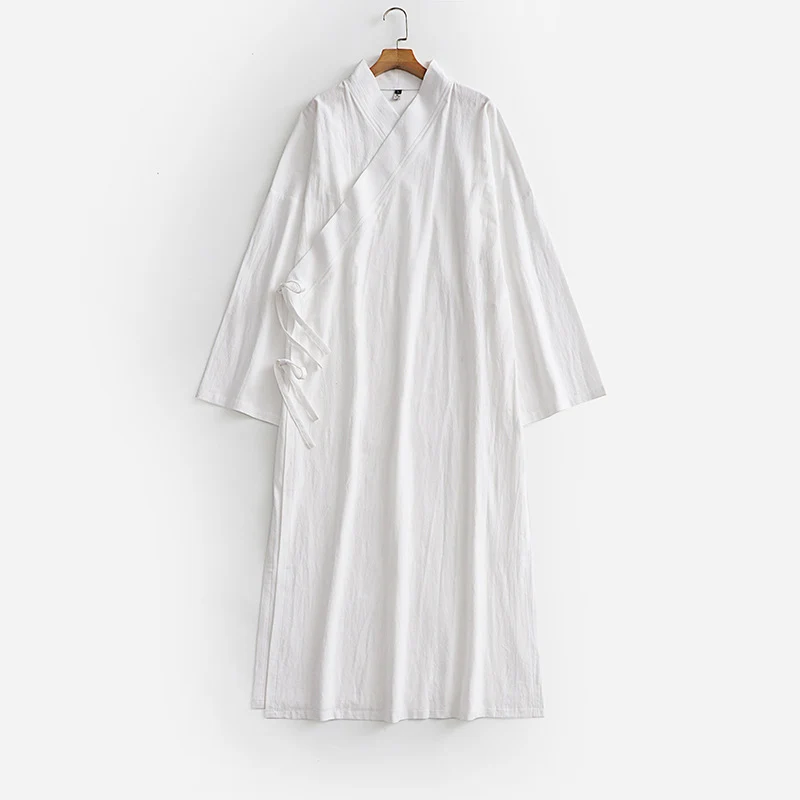 Damen Langes Wickelkleid im Kimono-Stil mit weitem Ärmel und seitlichen Bindebändern Nord Taschen