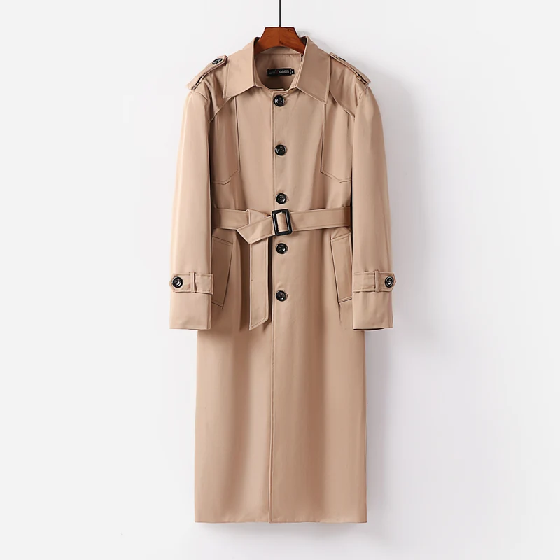Damen Langer klassischer Trenchcoat mit Schulterpatten, Knopfverschluss und verstellbaren Manschetten Nord Taschen