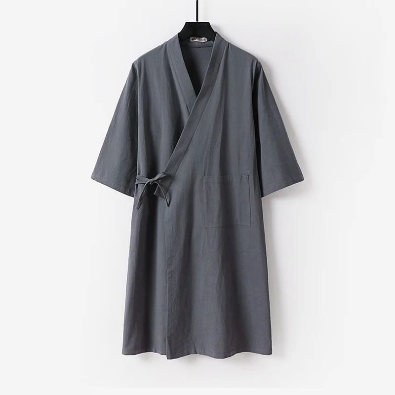 Damen Kimono-Wickelkleid mit Bindegürtel und aufgesetzten Taschen Nord Taschen