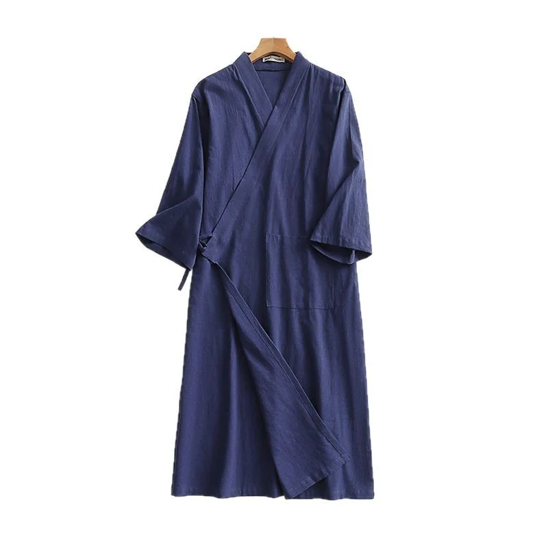 Damen Kimono-Wickelkleid mit Bindegürtel und aufgesetzten Taschen Nord Taschen