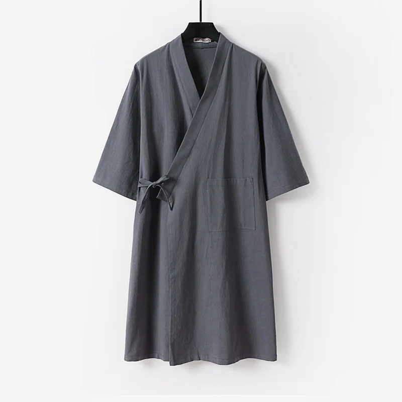 Damen Kimono-Wickelkleid mit Bindegürtel und aufgesetzten Taschen Nord Taschen