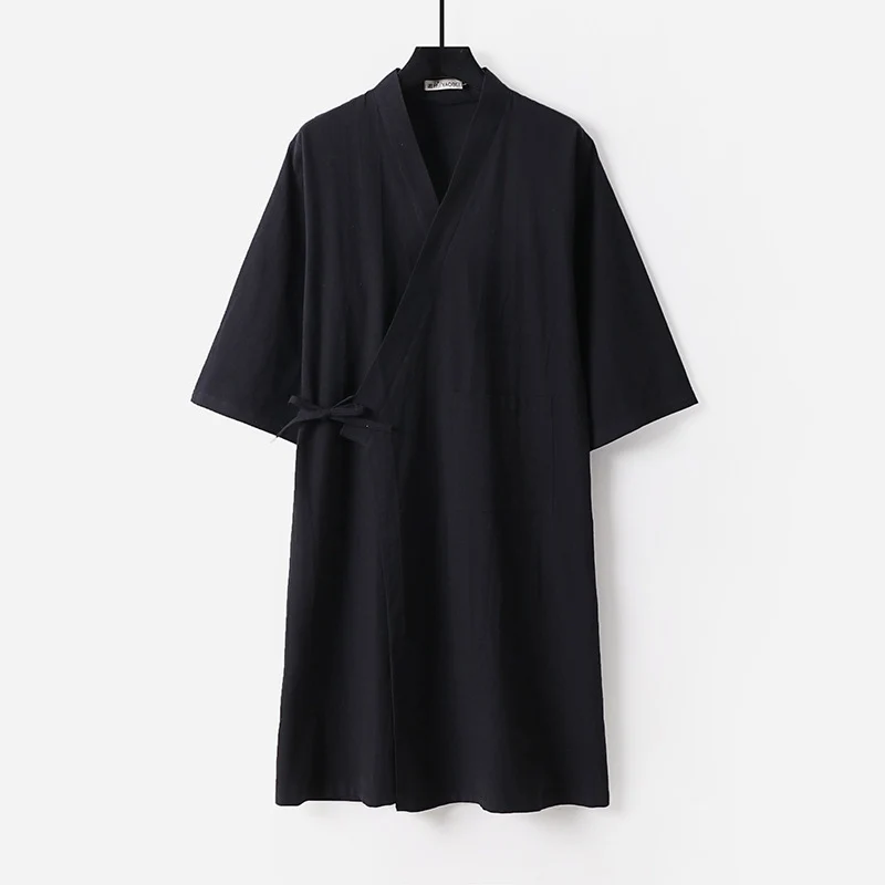 Damen Kimono-Wickelkleid mit Bindegürtel und aufgesetzten Taschen Nord Taschen