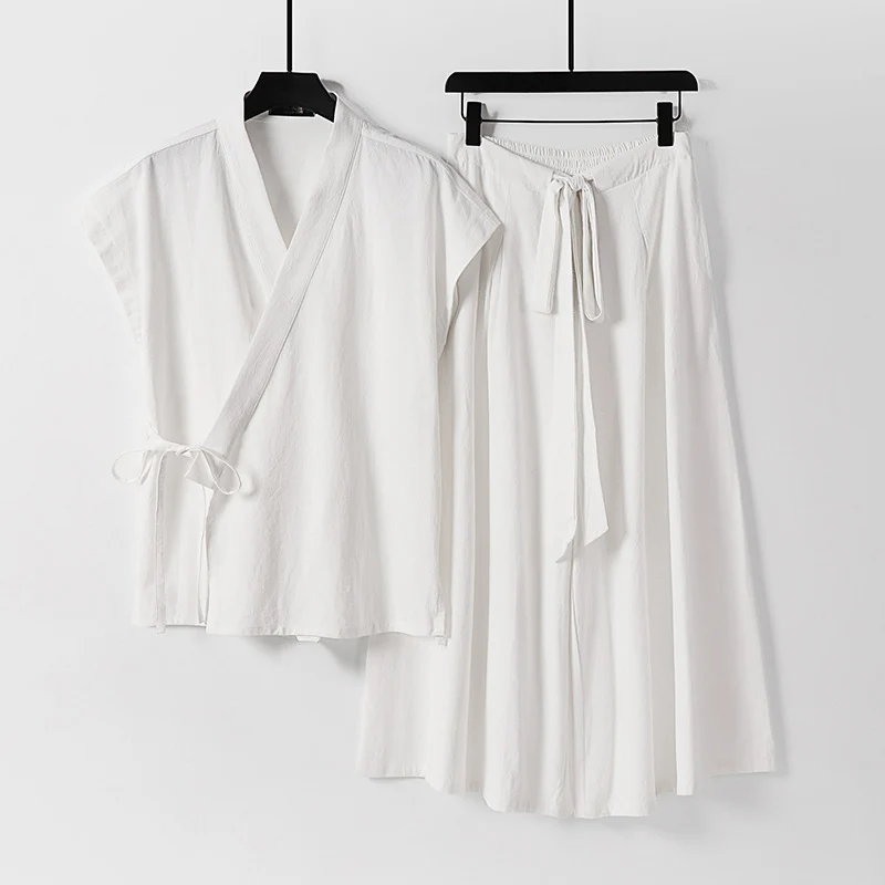 Damen Kimono-Loungewear-Set mit Wickeloberteil und weiter Palazzo-Hose Nord Taschen