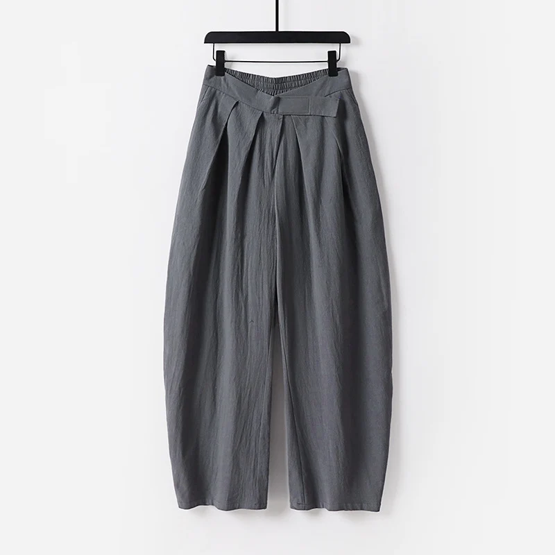 Damen Hochgeschnittene Culotte-Hose mit Bundfalten und elastischem Taillenbund Nord Taschen