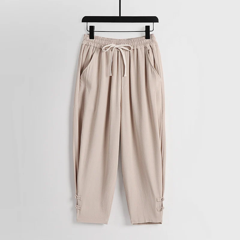 Damen Freizeit-Jogginghose mit Tunnelzug und Zierknöpfen am Knöchel Nord Taschen