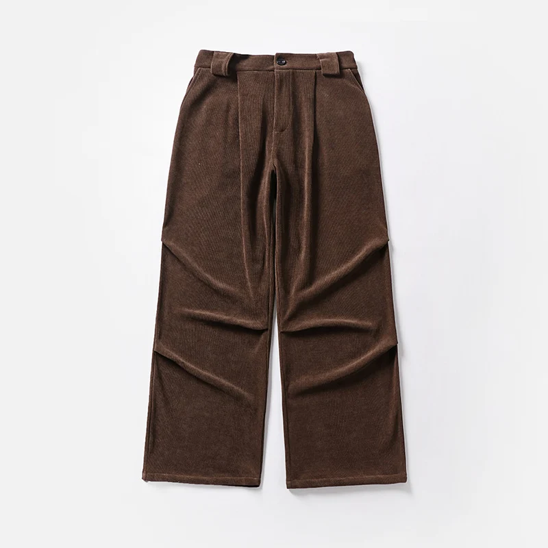 Damen Bundfalten-Hose mit weitem Bein und hoher Taille Nord Taschen