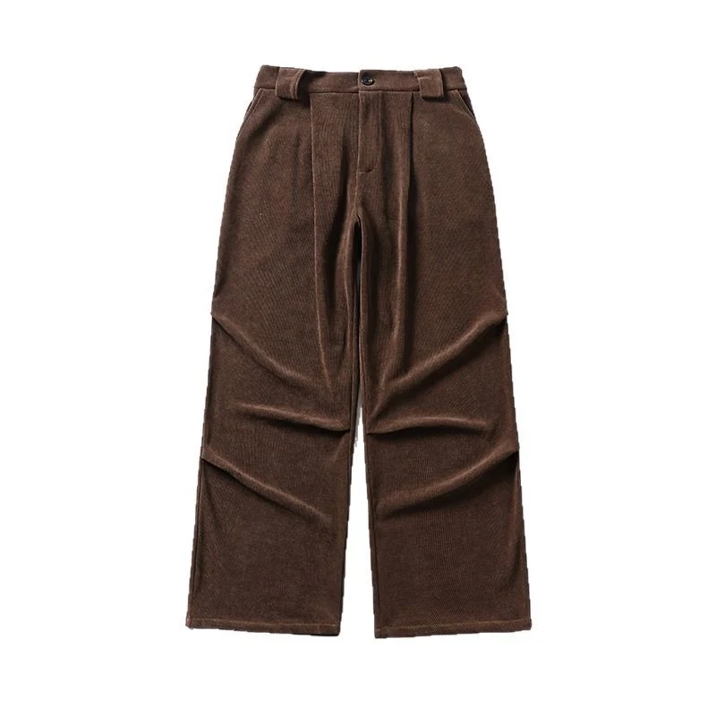 Damen Bundfalten-Hose mit weitem Bein und hoher Taille Nord Taschen