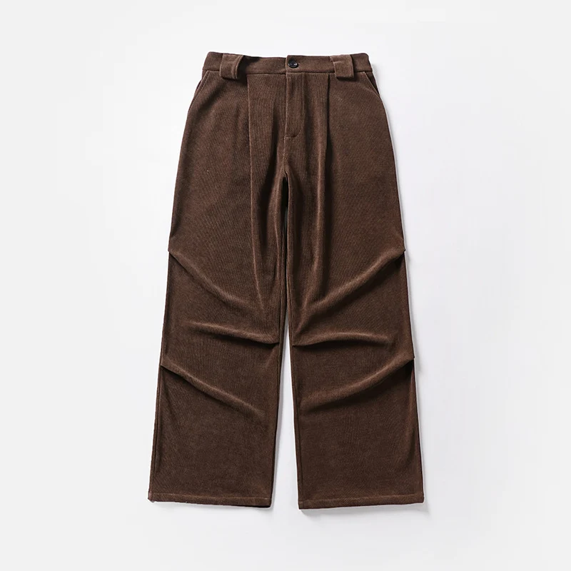 Damen Bundfalten-Hose mit weitem Bein und hoher Taille Nord Taschen