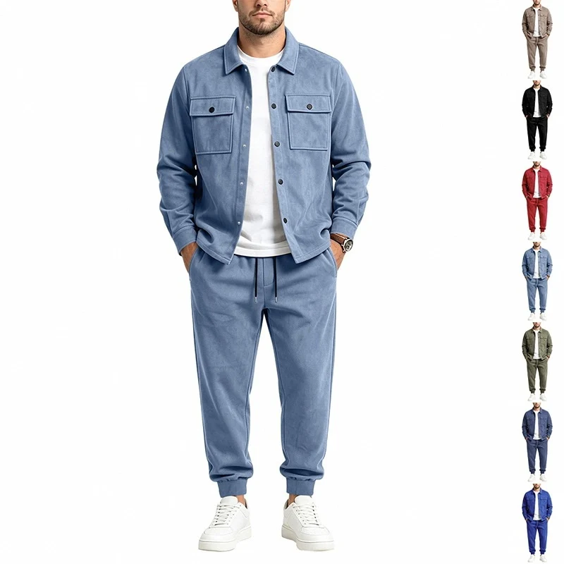 Herren Zweiteiliges Utility-Freizeitset mit Overshirtjacke und Jogginghose Nord Taschen