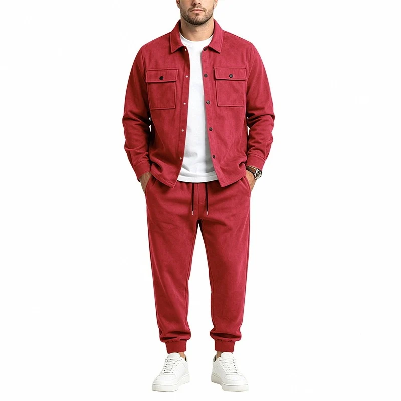 Herren Zweiteiliges Utility-Freizeitset mit Overshirtjacke und Jogginghose Nord Taschen
