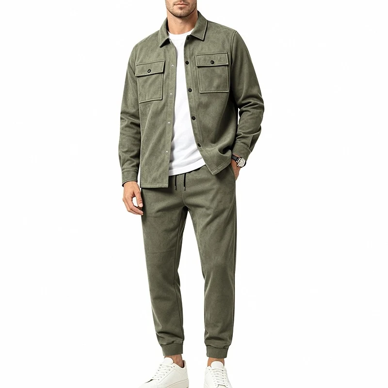 Herren Zweiteiliges Utility-Freizeitset mit Overshirtjacke und Jogginghose Nord Taschen