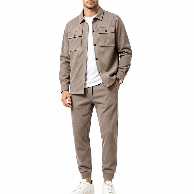 Herren Zweiteiliges Utility-Freizeitset mit Overshirtjacke und Jogginghose Nord Taschen