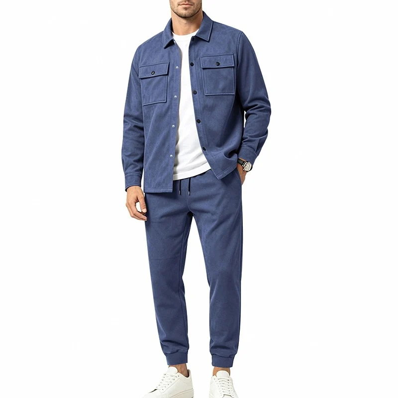 Herren Zweiteiliges Utility-Freizeitset mit Overshirtjacke und Jogginghose Nord Taschen