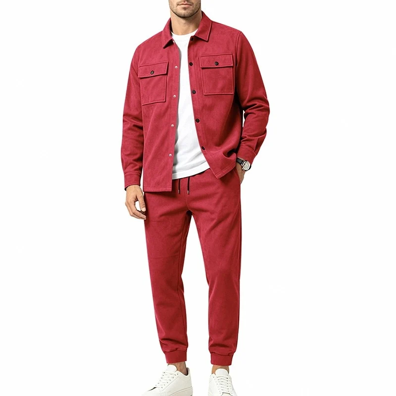 Herren Zweiteiliges Utility-Freizeitset mit Overshirtjacke und Jogginghose Nord Taschen
