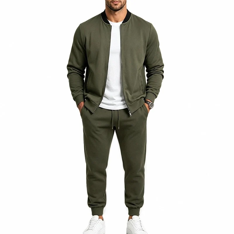 Herren Zweiteiliges Casual-Trainingsset mit Bomberjacke und tapered Jogginghose Nord Taschen