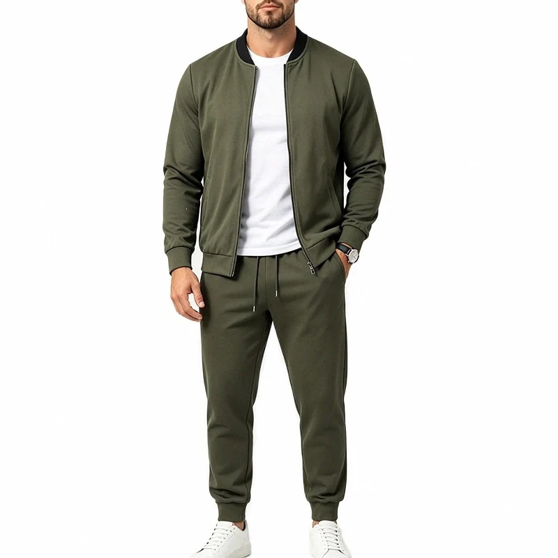 Herren Zweiteiliges Casual-Trainingsset mit Bomberjacke und tapered Jogginghose Nord Taschen