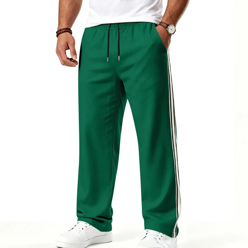 Herren Weite Freizeithose aus Funktionsjersey mit elastischem Bund und seitlichem Doppelstreifen Nord Taschen