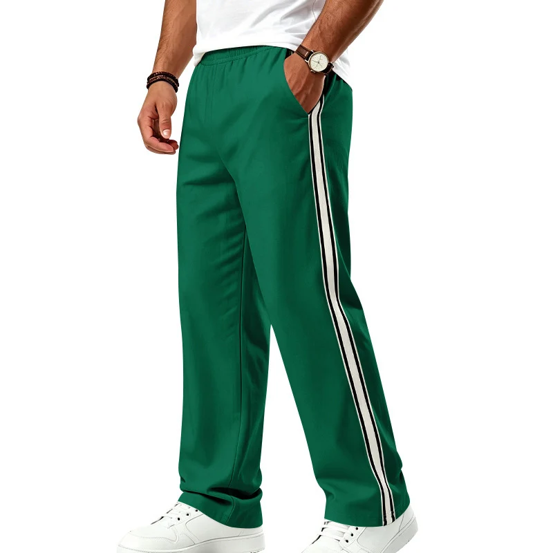 Herren Weite Freizeithose aus Funktionsjersey mit elastischem Bund und seitlichem Doppelstreifen Nord Taschen