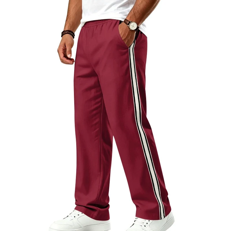 Herren Weite Freizeithose aus Funktionsjersey mit elastischem Bund und seitlichem Doppelstreifen Nord Taschen