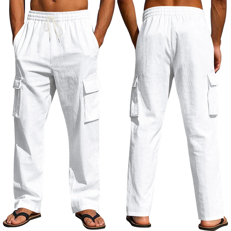 Herren Weit geschnittene Cargo-Hose aus leichtem Ripstop mit elastischem Bund und Klappentaschen Nord Taschen