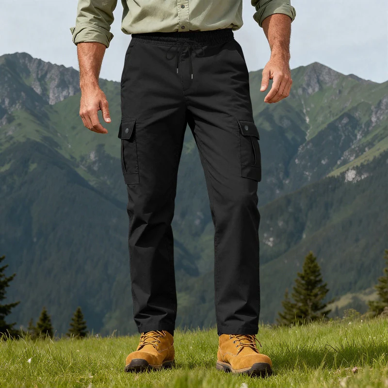 Herren Utility-Cargo-Hose mit elastischem Bund, verstellbarem Kordelzug und Mehrfachtaschen Nord Taschen
