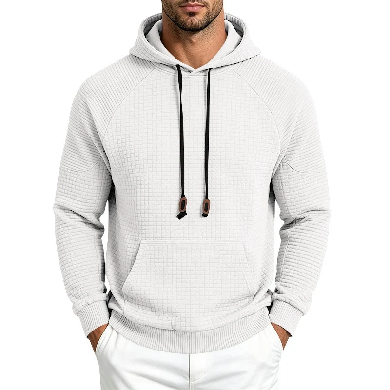 Herren Thermo-Waffel-Hoodie mit Raglanärmeln und Kängurutasche Nord Taschen