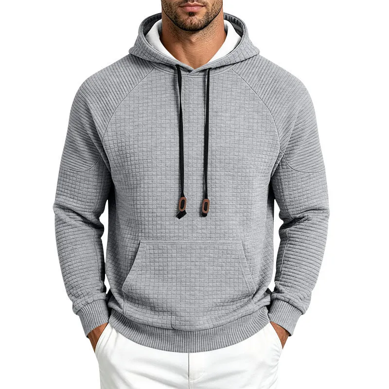 Herren Thermo-Waffel-Hoodie mit Raglanärmeln und Kängurutasche Nord Taschen