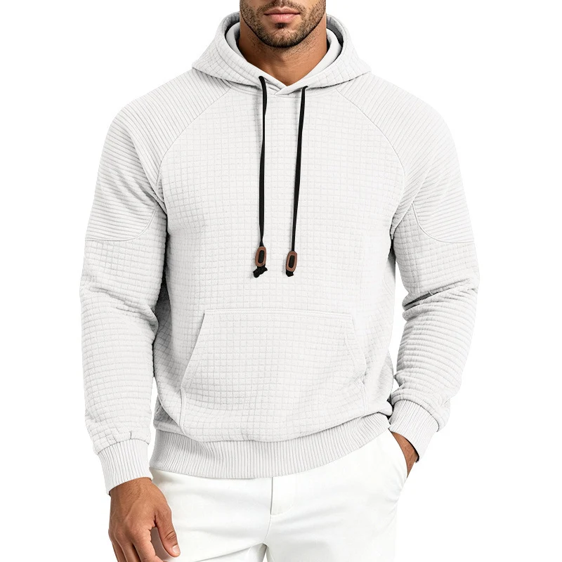 Herren Thermo-Waffel-Hoodie mit Raglanärmeln und Kängurutasche Nord Taschen
